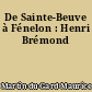 De Sainte-Beuve à Fénelon : Henri Brémond