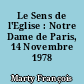 Le Sens de l'Eglise : Notre Dame de Paris, 14 Novembre 1978