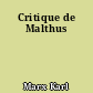 Critique de Malthus