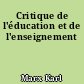 Critique de l'éducation et de l'enseignement