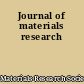 Journal of materials research