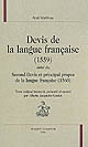 Devis de la langue française (1559) : suivi du Second Devis et principal propos de la langue française (1560)