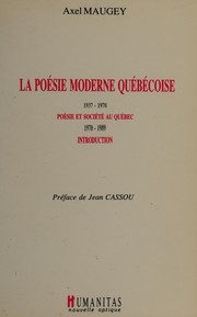 La poésie moderne québécoise