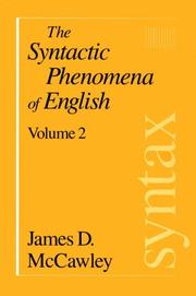 The syntactic phenomena of English
