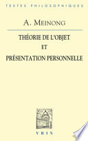 Théorie de l'objet (1904) : présentation personnelle (1921)