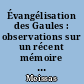 Évangélisation des Gaules : observations sur un récent mémoire de M. l'abbé Arbellot