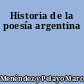 Historia de la poesía argentina