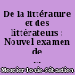 De la littérature et des littérateurs : Nouvel examen de la tragédie françoise