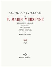 Correspondance du P. Marin Mersenne, religieux minime : XVI : 1648
