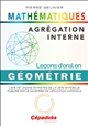 Agrégation interne de mathématiques : Leçons d'oral en géométrie