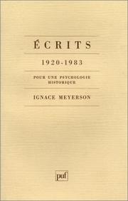 Écrits 1920-1983 : pour une psychologie historique