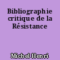 Bibliographie critique de la Résistance