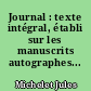 Journal : texte intégral, établi sur les manuscrits autographes...