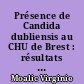Présence de Candida dubliensis au CHU de Brest : résultats d'une enquête prospective de six mois