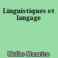 Linguistiques et langage