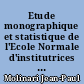 Etude monographique et statistique de l'Ecole Normale d'institutrices de Nantes