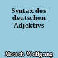 Syntax des deutschen Adjektivs