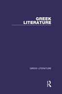 Greek literature : Vol. 9 : Greek literature in the byzantine period