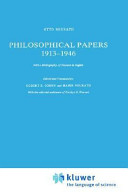 Philosophical papers, 1913-1946