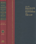 The new Palgrave dictionary of economics and the law : A-D : 1