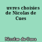 Œuvres choisies de Nicolas de Cues