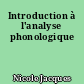 Introduction à l'analyse phonologique