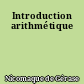Introduction arithmétique