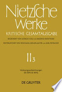 Nietzsche Werke : Kritische Gesamtausgabe : 2,3 : Vorlesungsaufzeichnungen : SS 1870-SS 1871