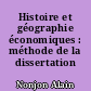 Histoire et géographie économiques : méthode de la dissertation