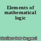 Elements of mathematical logic