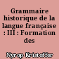 Grammaire historique de la langue française : III : Formation des mots