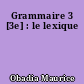 Grammaire 3 [3e] : le lexique