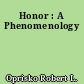 Honor : A Phenomenology