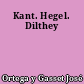 Kant. Hegel. Dilthey