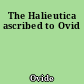 The Halieutica ascribed to Ovid