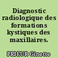Diagnostic radiologique des formations kystiques des maxillaires.