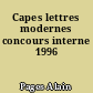 Capes lettres modernes concours interne 1996