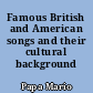 Famous British and American songs and their cultural background