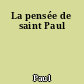 La pensée de saint Paul