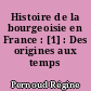 Histoire de la bourgeoisie en France : [1] : Des origines aux temps modernes