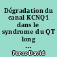 Dégradation du canal KCNQ1 dans le syndrome du QT long : nouveaux partenaires des canaux KCNQ1 et SCN5A