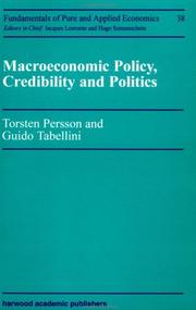 Macroeconomic policy, credibility and politics