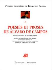 Poésies et Proses de Alvaro de Campos : publiées du vivant de l'auteur