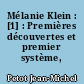 Mélanie Klein : [1] : Premières découvertes et premier système, 1919-1932