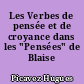 Les Verbes de pensée et de croyance dans les "Pensées" de Blaise Pascal