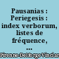 Pausanias : Periegesis : index verborum, listes de fréquence, index nominum