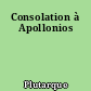 Consolation à Apollonios