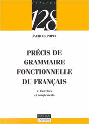 Précis de grammaire fonctionnelle du français : 2 : Exercices et compléments