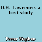 D.H. Lawrence, a first study
