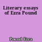 Literary essays of Ezra Pound